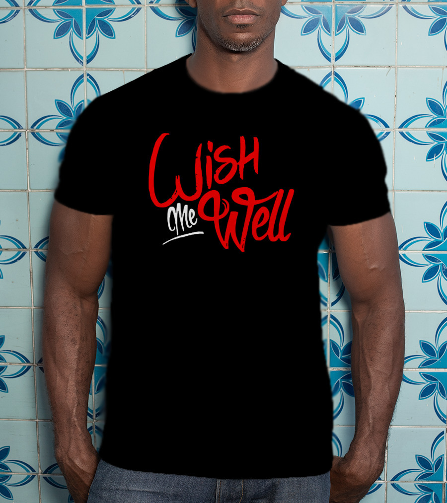 Yfn Lucci Wish Me Well Red And White Bold Script T-Shirt