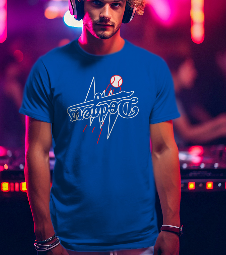 GoldenKnightGFX Dodgers Bolt Baseball T-Shirt