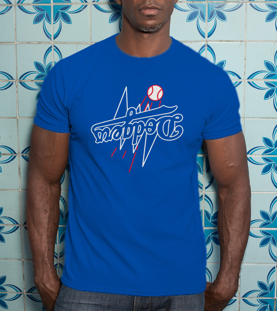 GoldenKnightGFX Dodgers Bolt Baseball T-Shirt