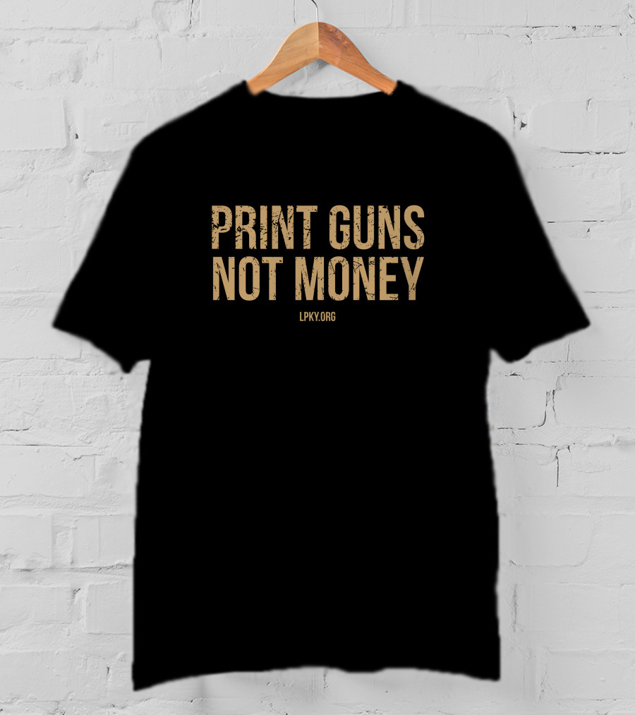Spike Cohen LPKY Print Guns Not Money Hodltheline T-Shirt