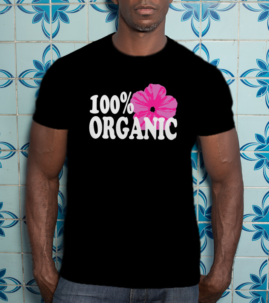 Santea Merch 100% Organic Pink Flower Sannysants T-Shirt