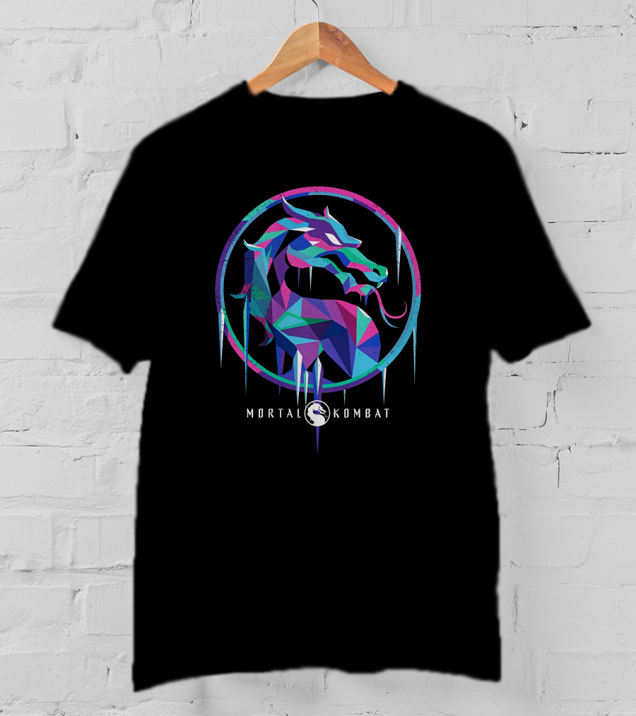 Mortal Kombat Sub Zero Frozen Dragon Geometric T-Shirt