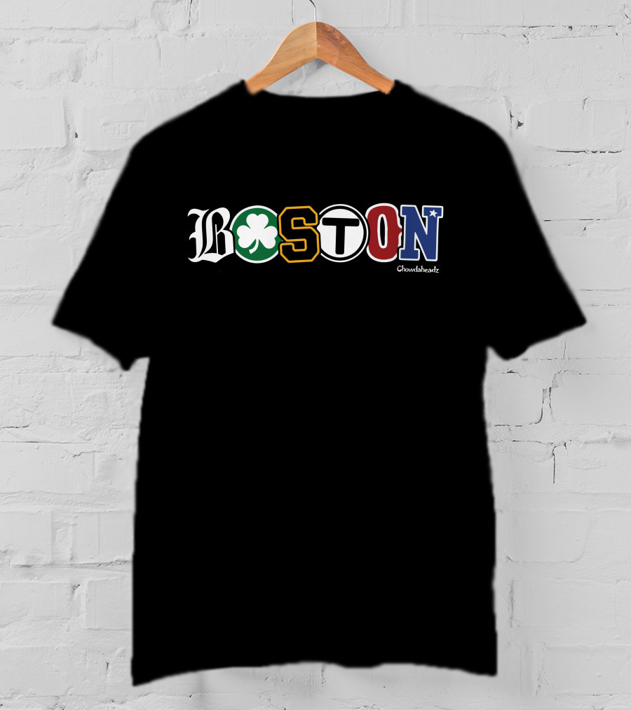 Chowdahead Boston Townie Pride Danny Wood Celtic Shamrock Bruins Patriots Red Sox T-Shirt