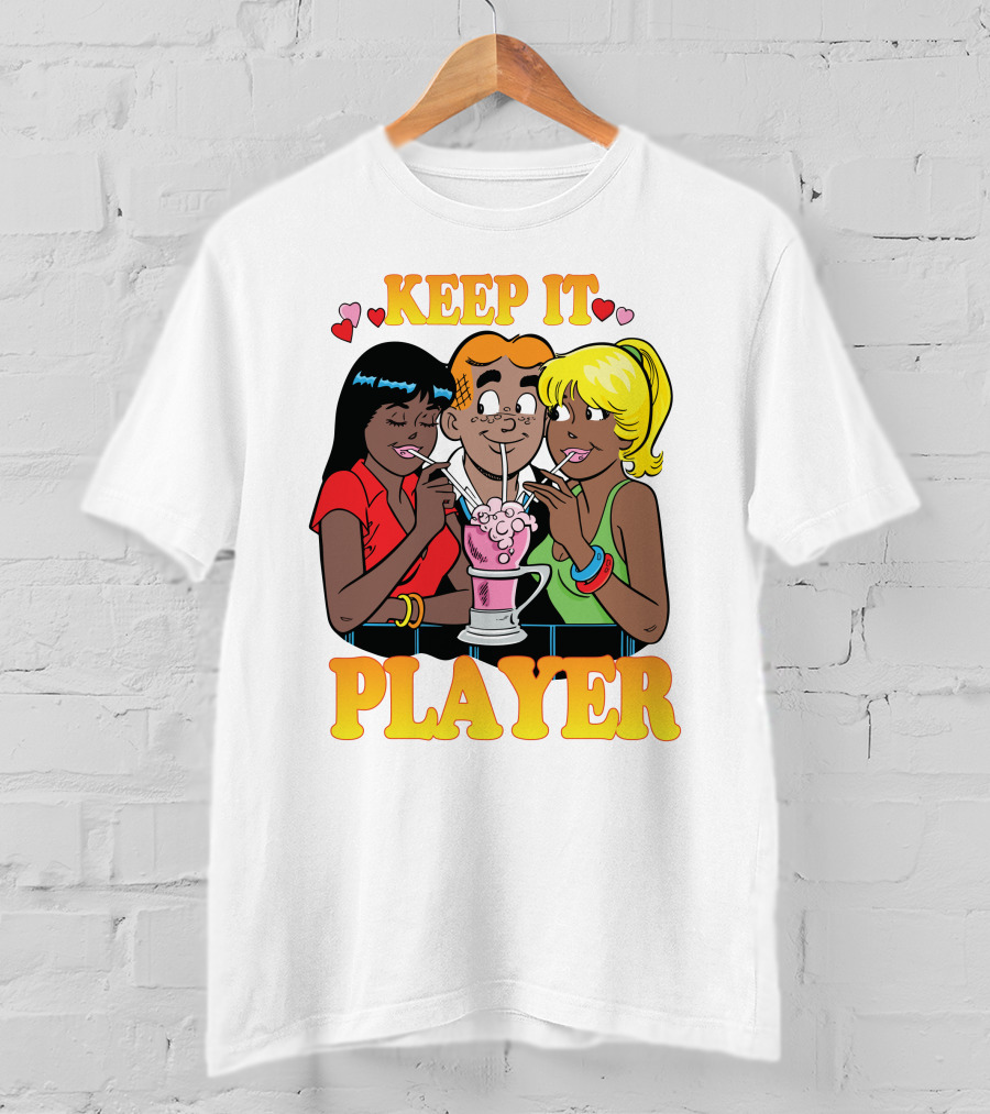 Archie Comics Betty And Veronica Keep It Player Milkshake Scene T-Shirt