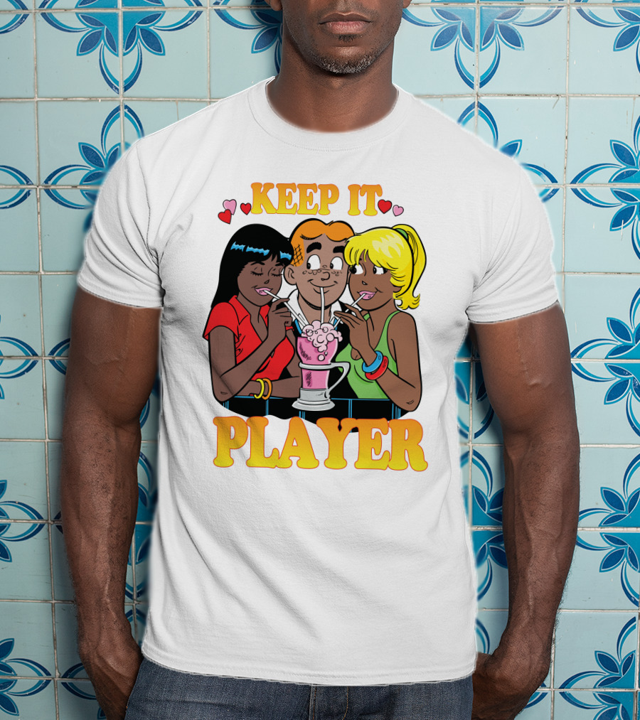 Archie Comics Betty And Veronica Keep It Player Milkshake Scene T-Shirt
