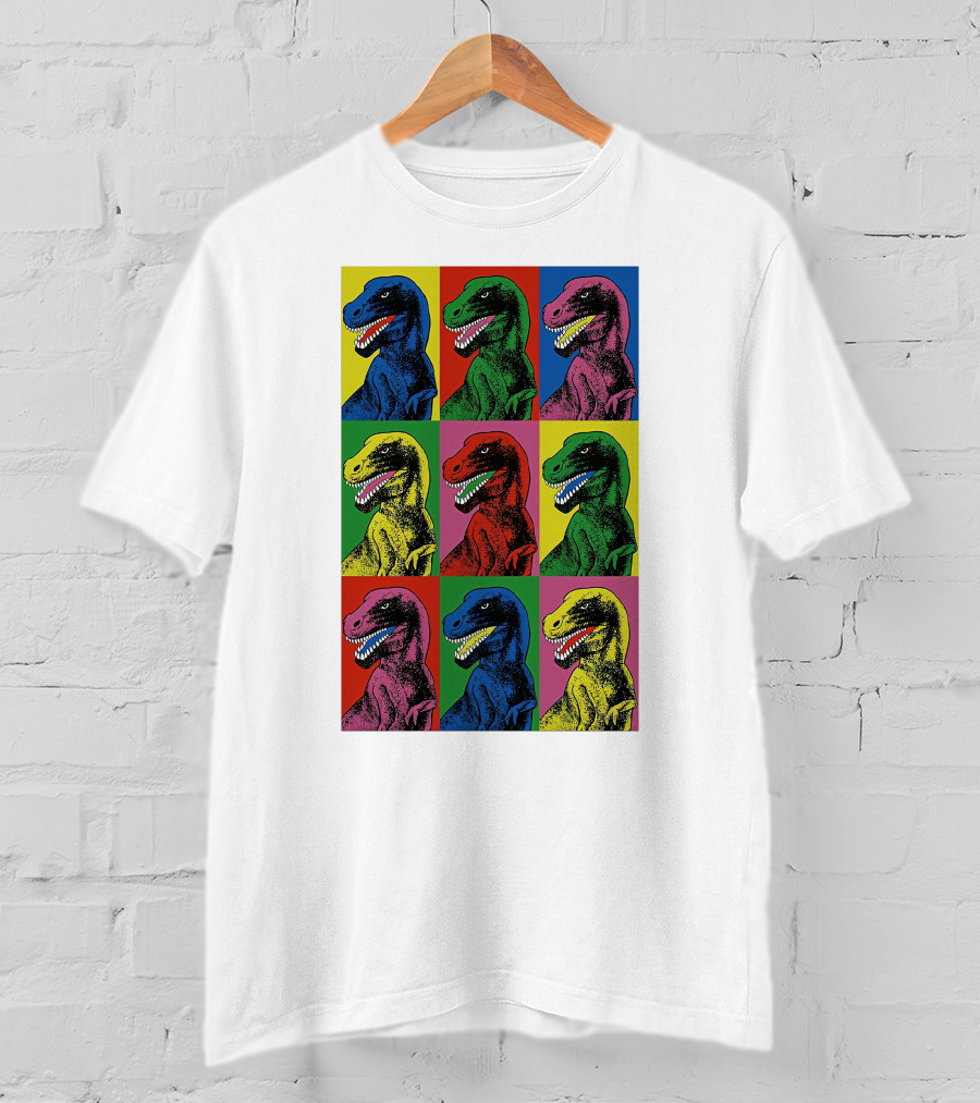Steven Spielberg Jurassic Park Dinosaur Pop Art Universalpics Andy Warhol T-Shirt
