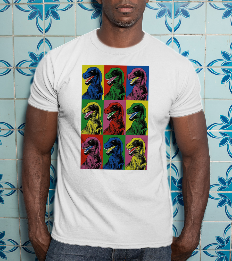 Steven Spielberg Jurassic Park Dinosaur Pop Art Universalpics Andy Warhol T-Shirt