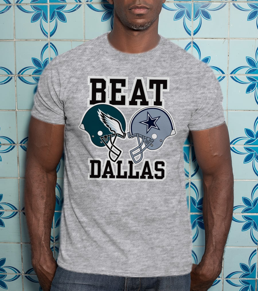 Beat Dallas Nick Sirianni John Clark Eagles Cowboys Helmets T-Shirt