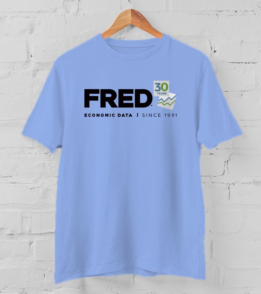 FRED Economic Data 30 Years Since 1991 T-Shirt
