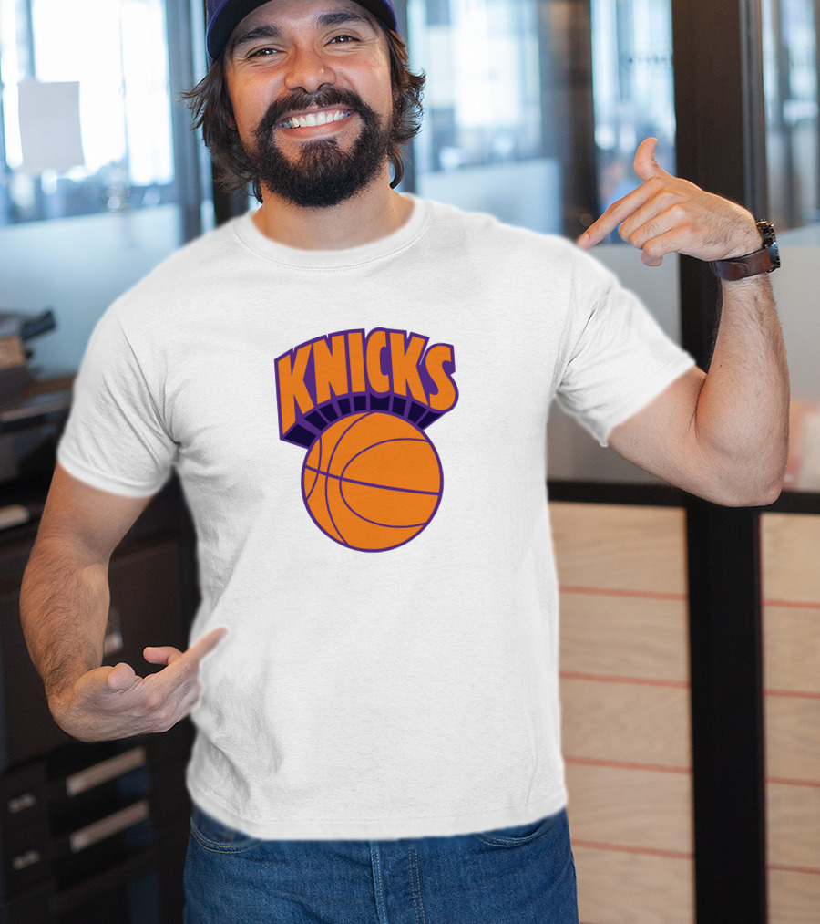 Hannasaurus69 Jimmy D New York Knicks Basketball Text Orange Purple T-Shirt