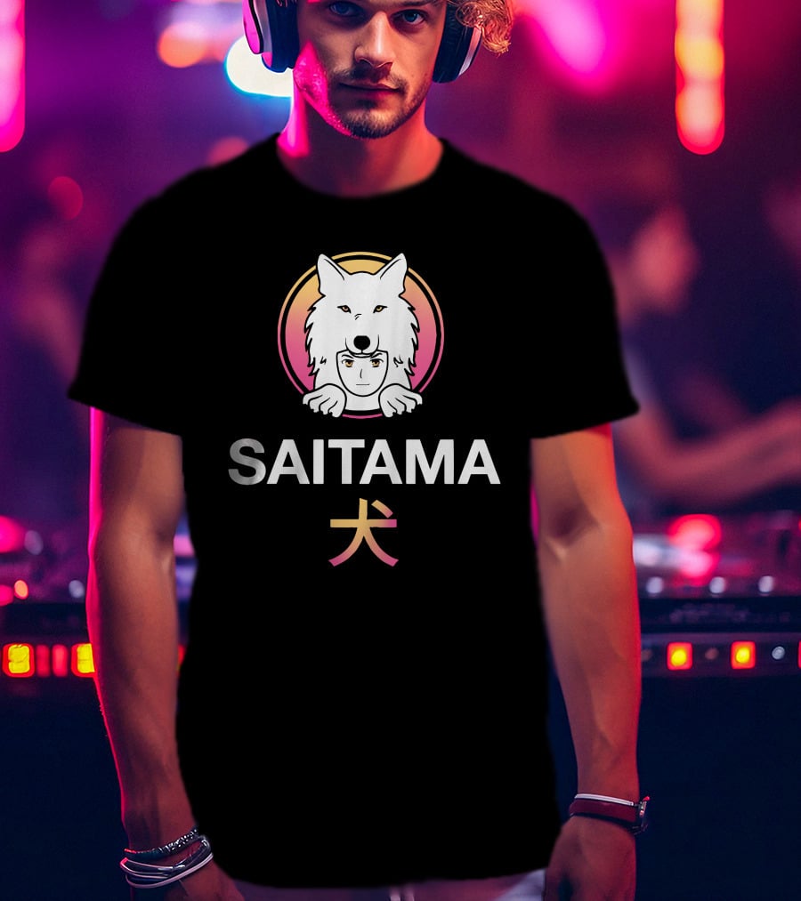 Jake Gagain Saitama Merch Saitama Wolf Icon Japanese Kanji T-Shirt