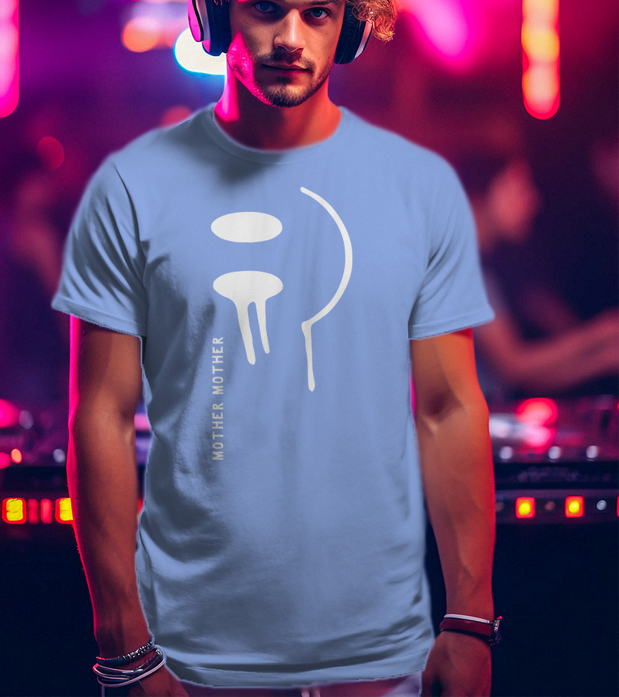 Mother Mother Merch Smiley Dripping Face Blue T-Shirt
