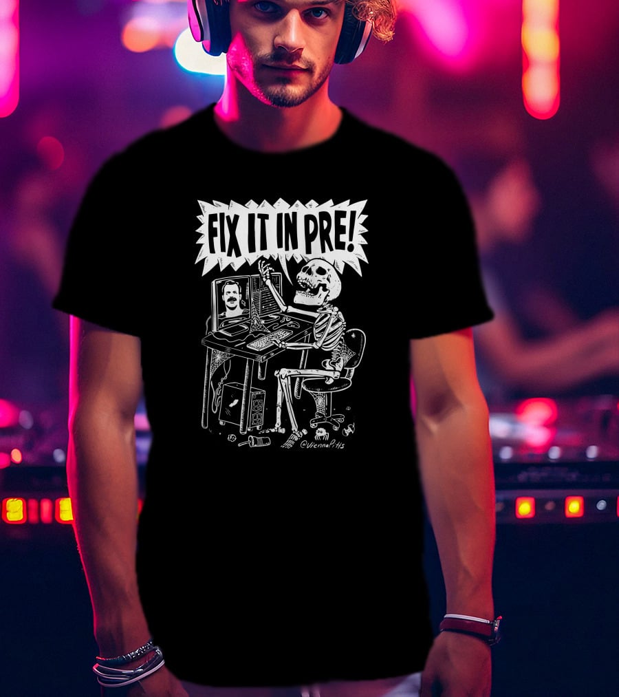Tony SanFilippo Fix It In Pre Skeleton Computer Toy Walking Stick T-Shirt