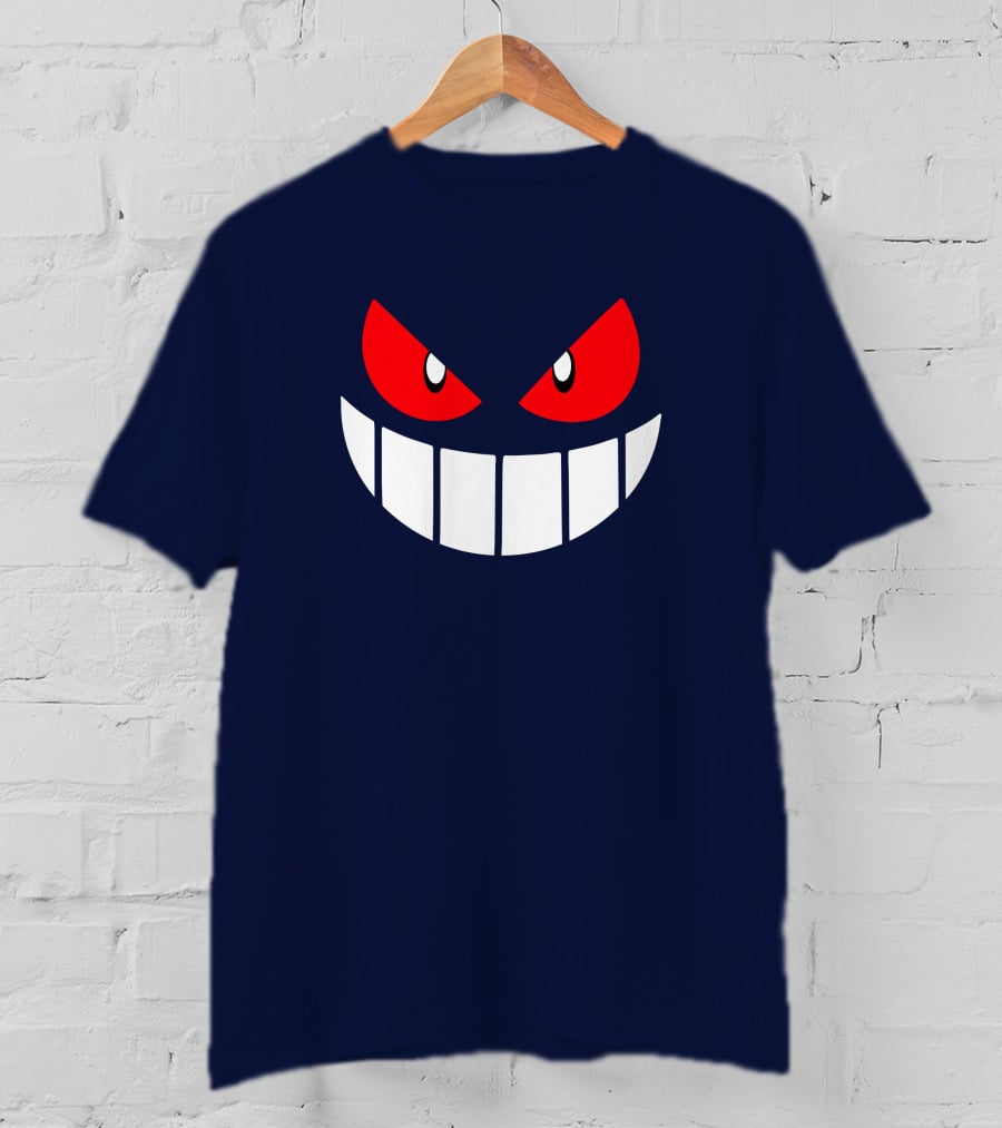 Gengar Pokemon Eyes Grinning Face Red Eyes White Teeth T-Shirt