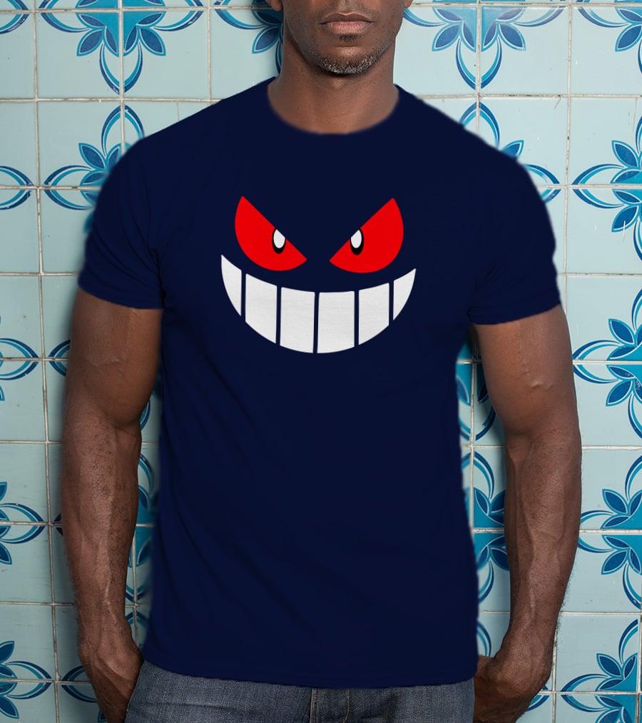 Gengar Pokemon Eyes Grinning Face Red Eyes White Teeth T-Shirt