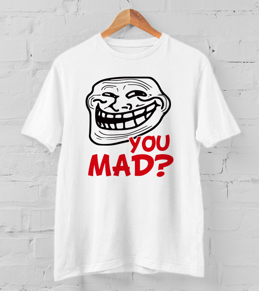 Zahee Troll Face You Mad? Iconic Meme Expression T-Shirt