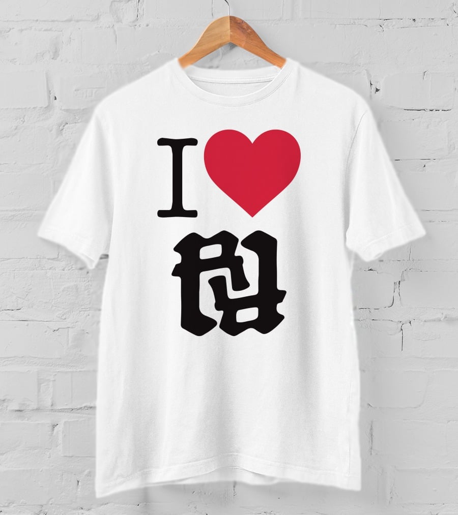 Kankan I Love RR Kanji Heart T-Shirt