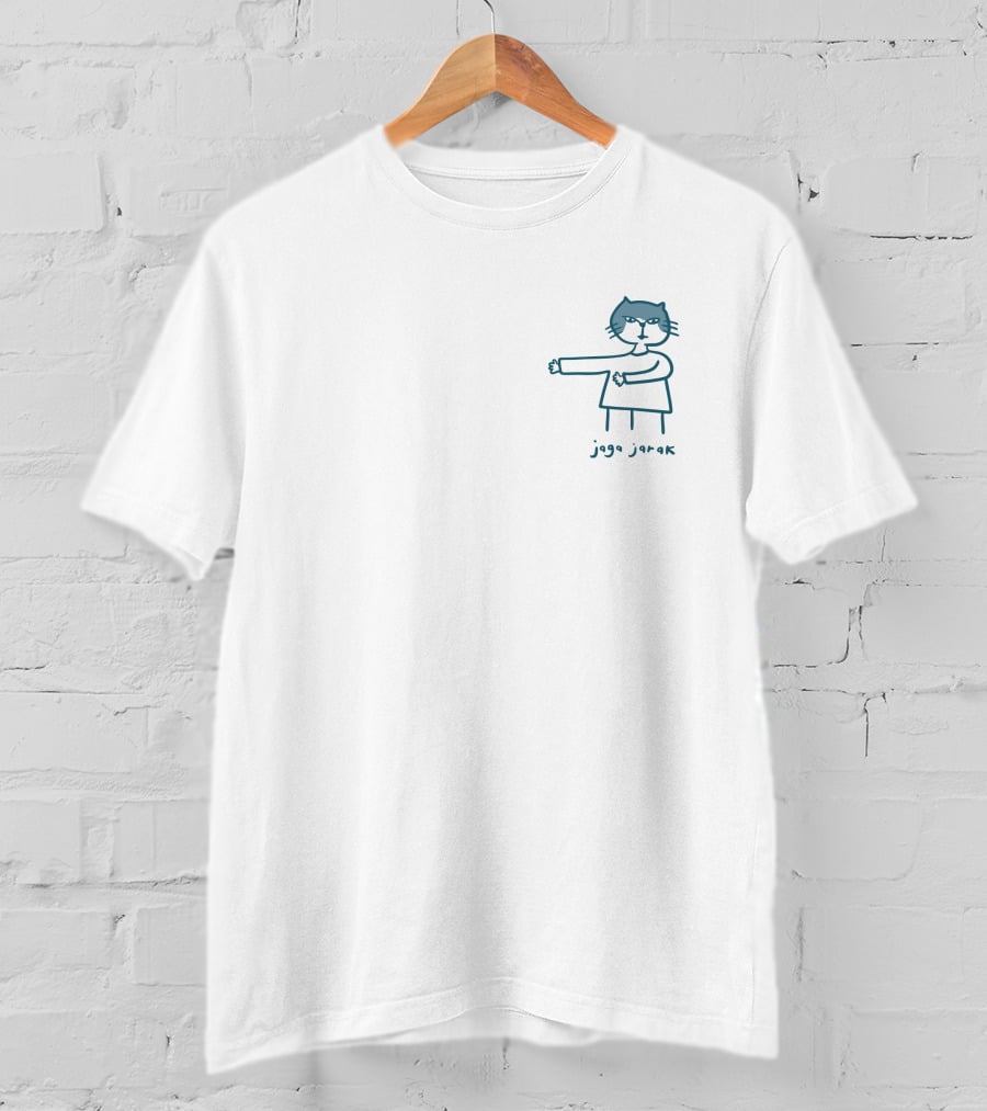 Ann Jaafar Jaga Jarak Cat Icon Social Distancing Reminder T-Shirt
