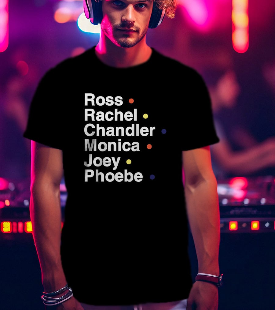 Ross Rachel Chandler Monica Joey Phoebe BR Football F.R.I.E.N.D.S T-Shirt