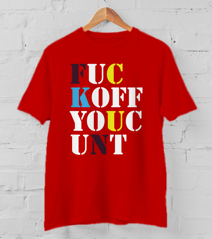 Dave Surman FUC KOFF YOUC UNT Text T-Shirt