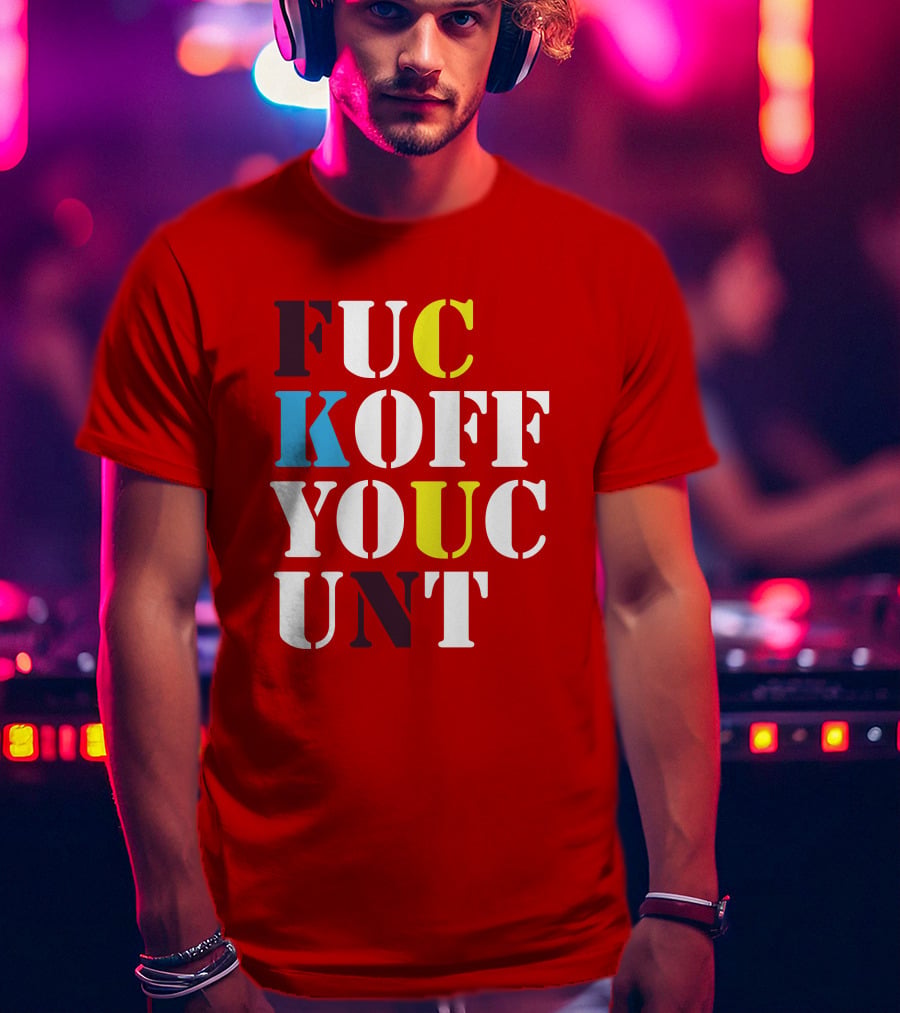 Dave Surman FUC KOFF YOUC UNT Text T-Shirt