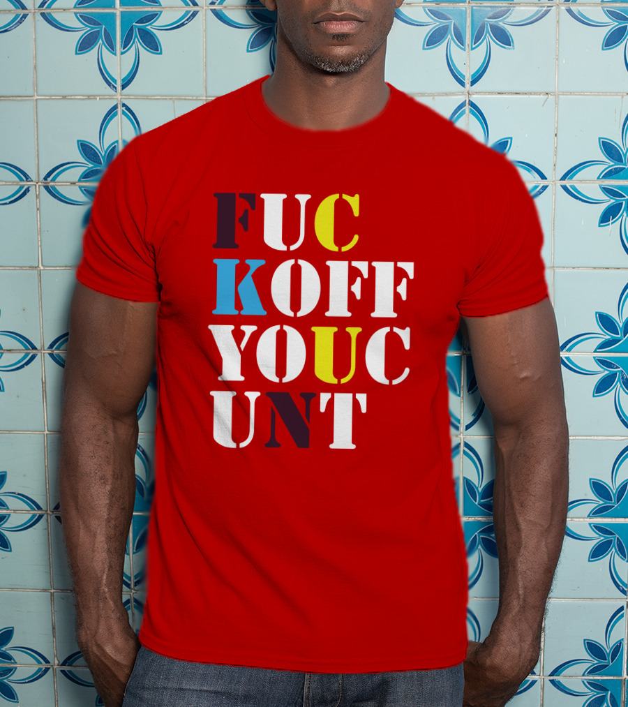 Dave Surman FUC KOFF YOUC UNT Text T-Shirt