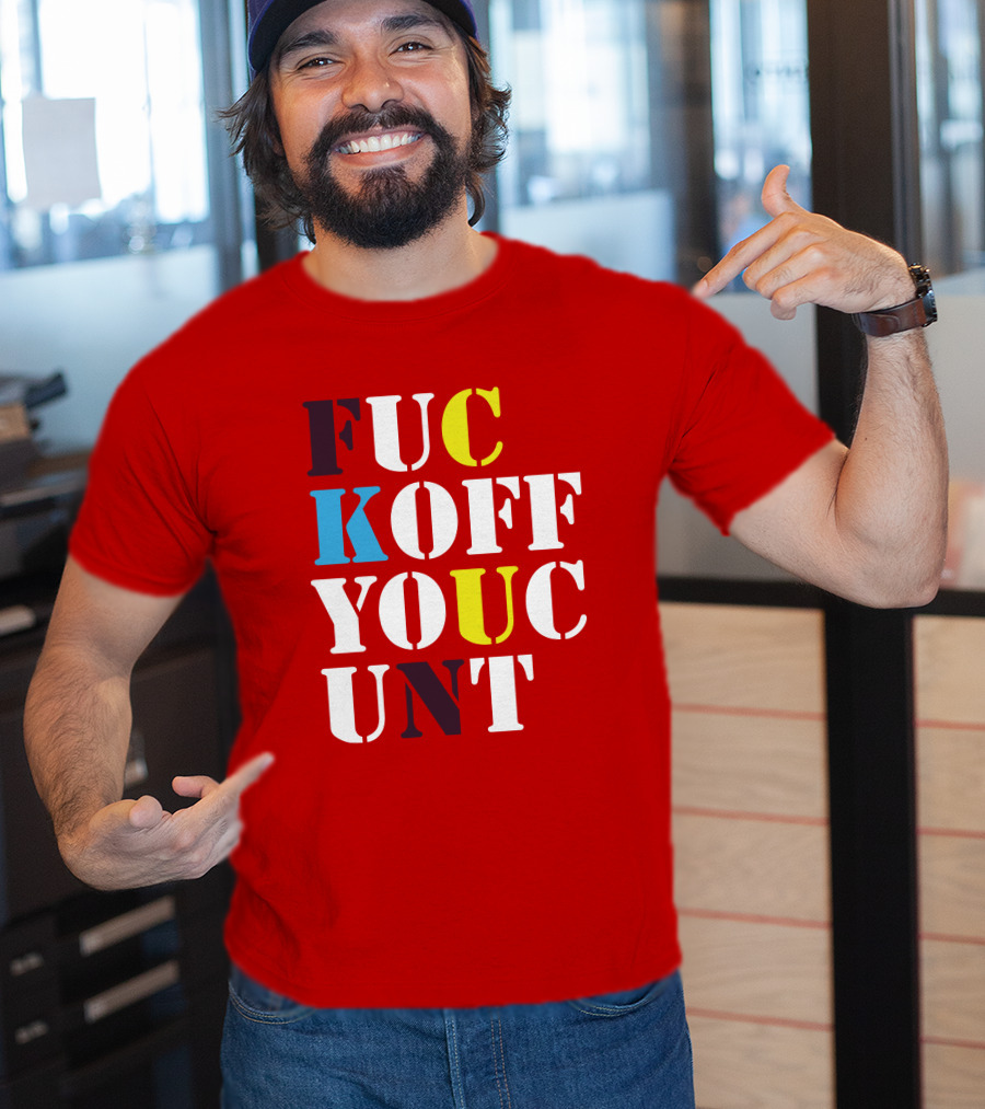 Dave Surman FUC KOFF YOUC UNT Text T-Shirt