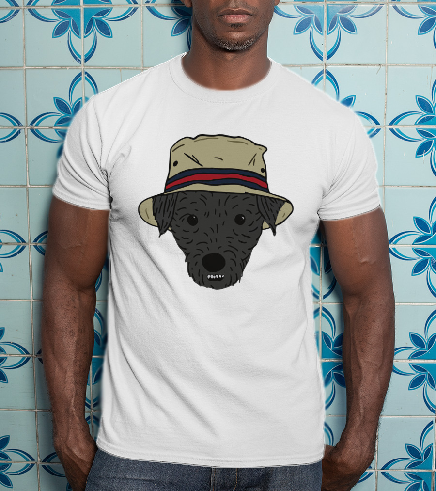 GoneFishingMerch Mortimer And Whitehouse Gone Fishing Dog In Bucket Hat T-Shirt