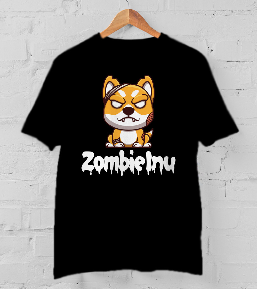 Zombie Inu Zinu Token Fierce Canine Character T-Shirt