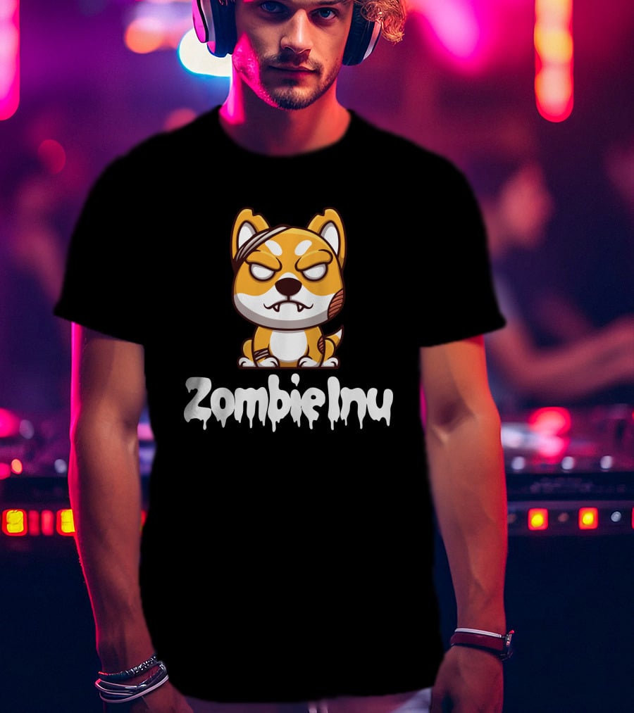 Zombie Inu Zinu Token Fierce Canine Character T-Shirt