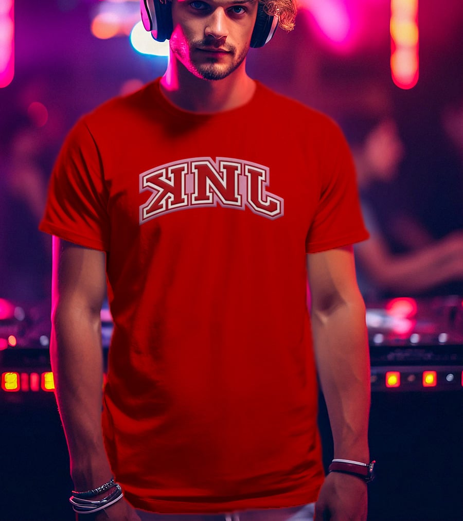 KNJ Merch Collegiate Garnet KNL Arched Text T-Shirt
