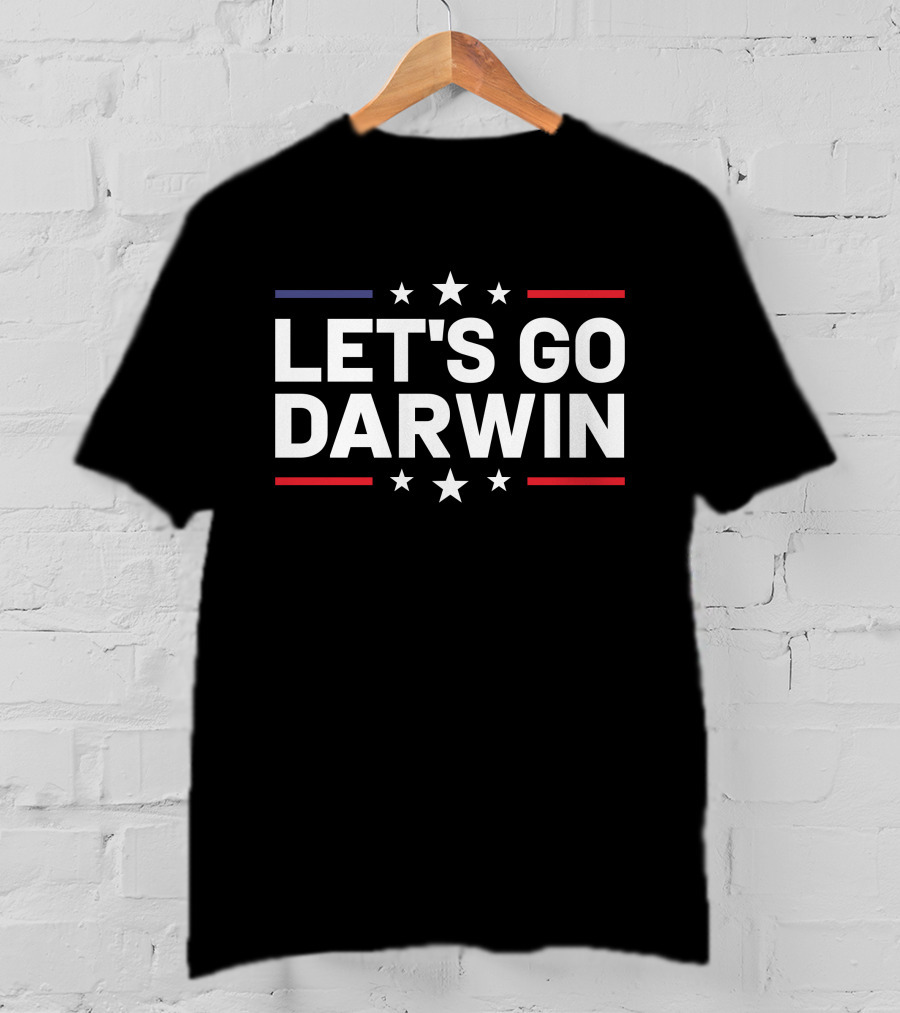 Chuckwestover Let's Go Darwin Stars Red White Blue T-Shirt