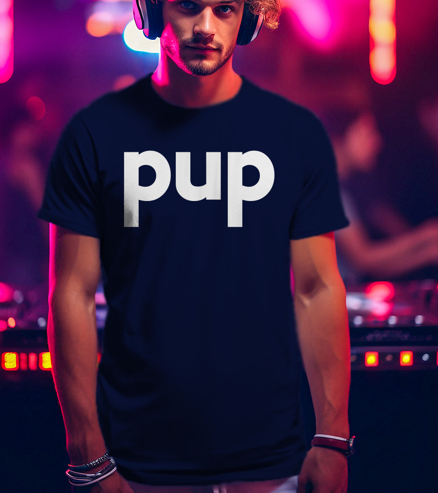 Gannondork Pup Bold Text Navy Background T-Shirt