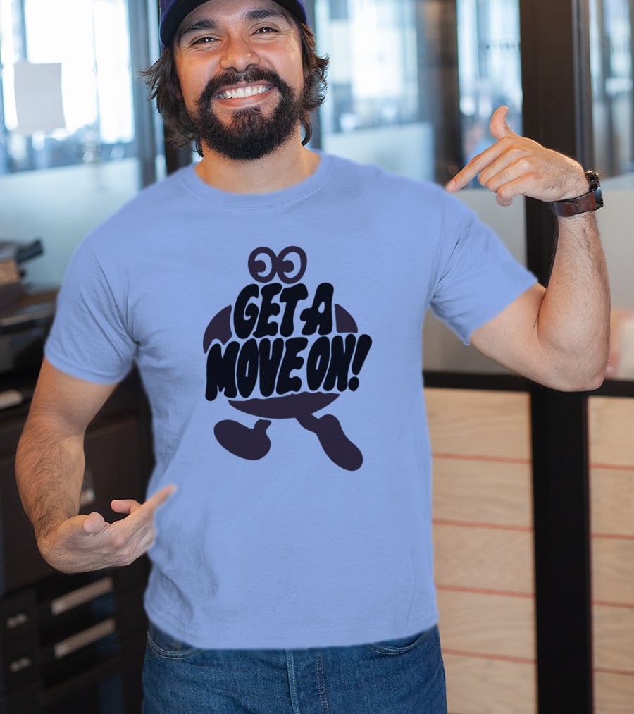 Jahdiary Get A Move On Playful Running Character T-Shirt