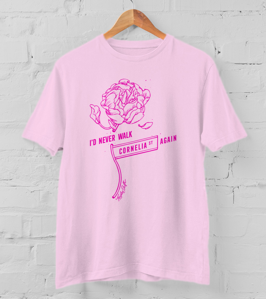 Taylor Swift Cornelia St I'd Never Walk Again Rose Drawing T-Shirt