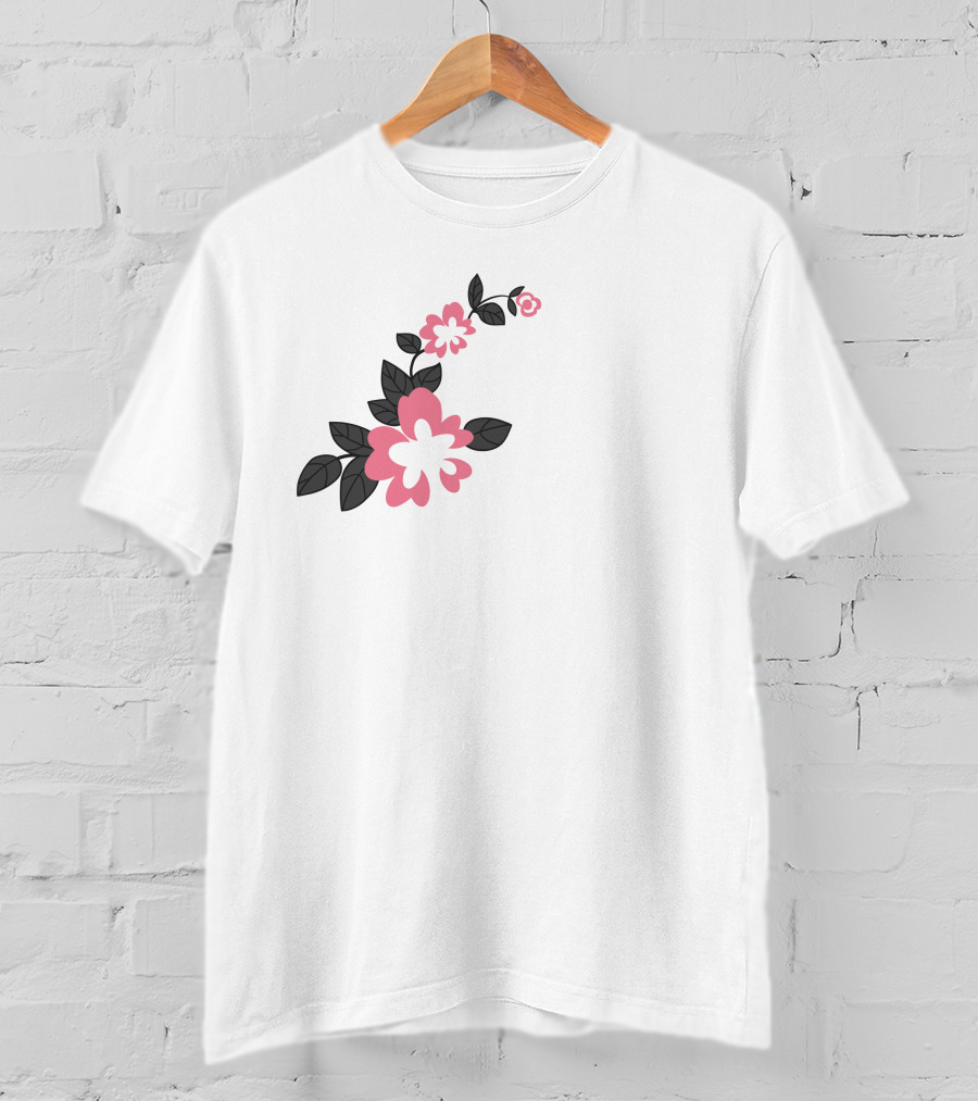 Jonaabug Marinette Pink And Black Flower T-Shirt