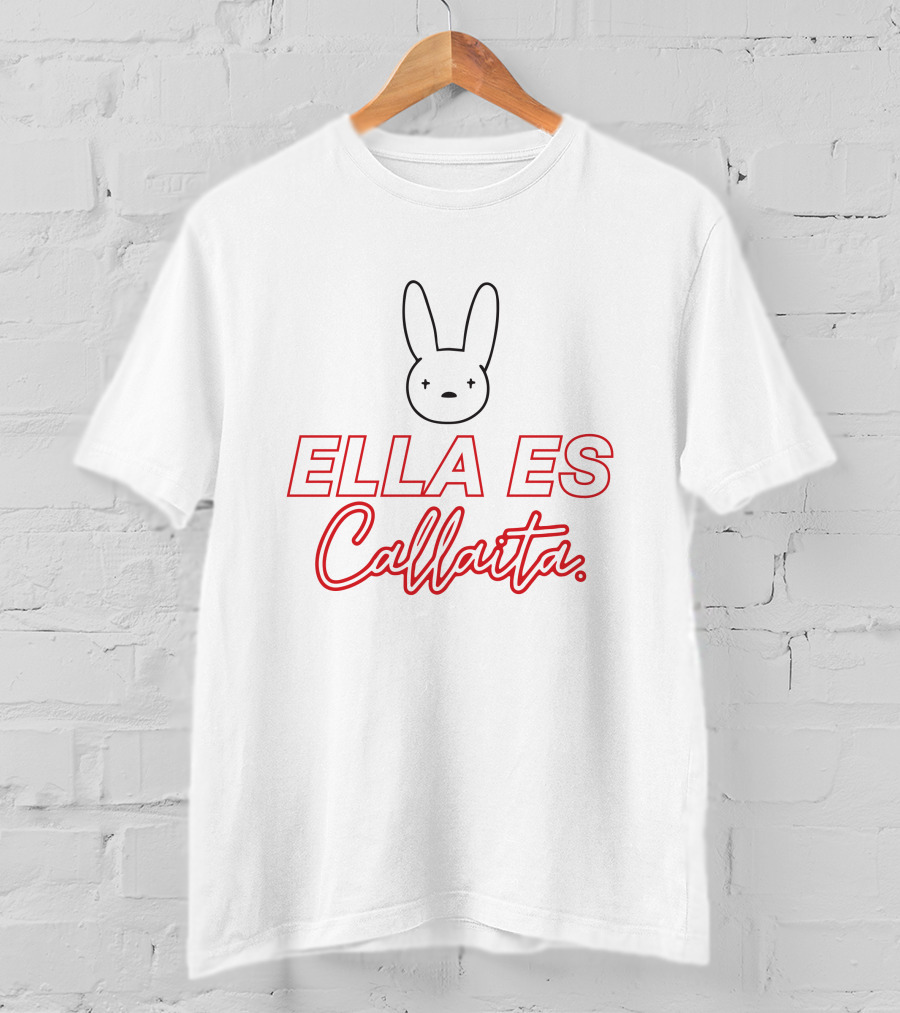 Bad Bunny Merch Ella Es Callaita Bunny Face T-Shirt