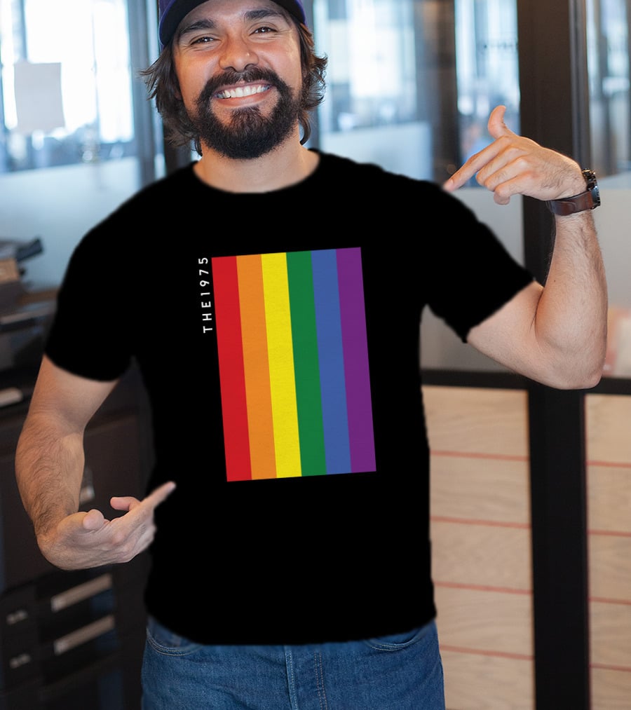 The 1975 Loving Someone Rainbow Vertical Stripes T-Shirt