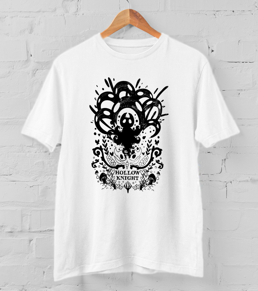 Shirocreate Hollow Knight Silhouette And Abstract Line T-Shirt