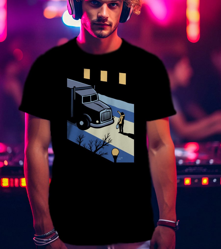 Marika Morris Stand Up Thumbs Down Colin White Truck Night Scene T-Shirt