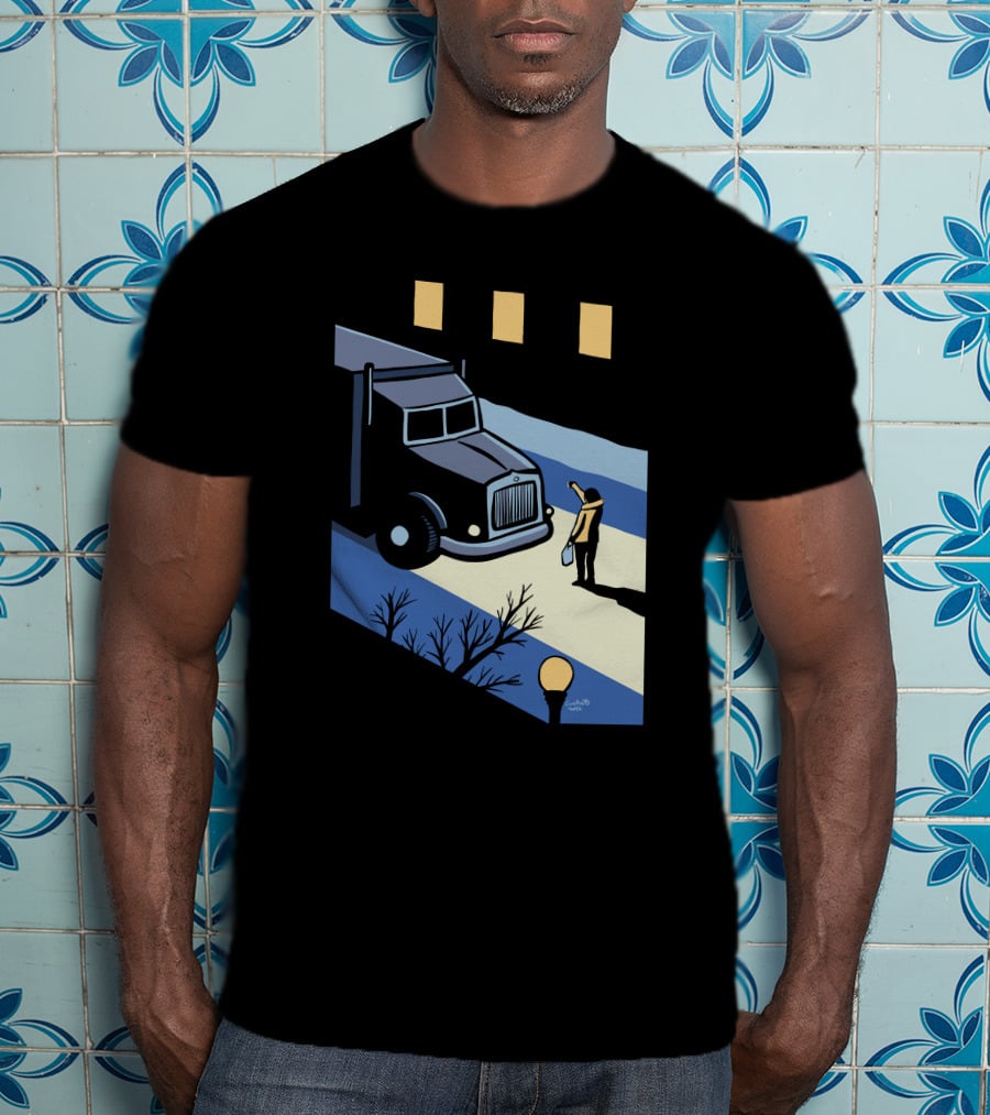 Marika Morris Stand Up Thumbs Down Colin White Truck Night Scene T-Shirt