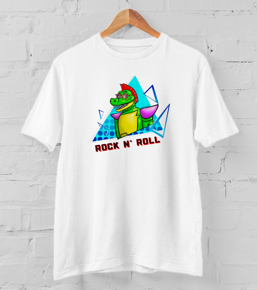 Monty Rock N' Roll Dinosaur With Star Shades And Mohawk T-Shirt