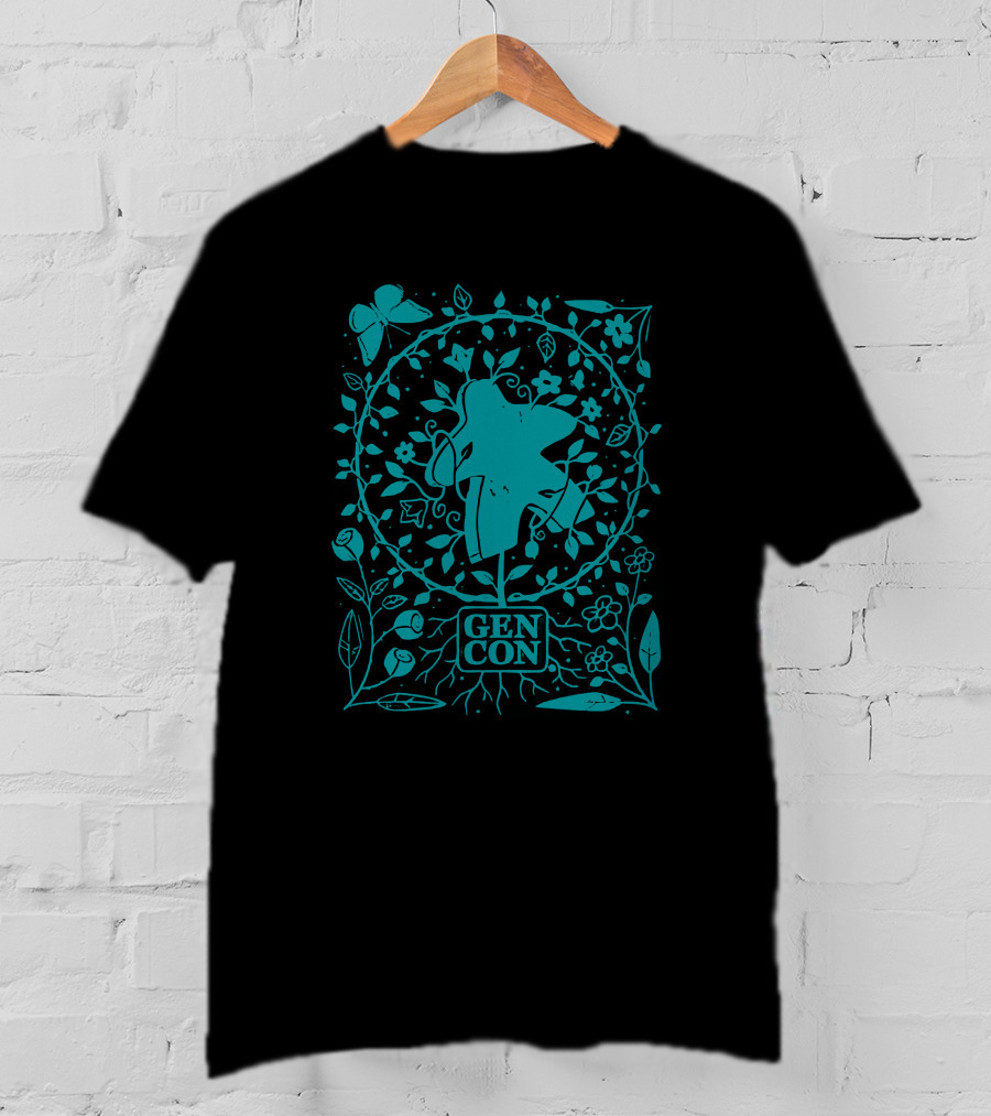 Gen Con Botanical Meeple Butterfly Floral Rollacrit Merch T-Shirt
