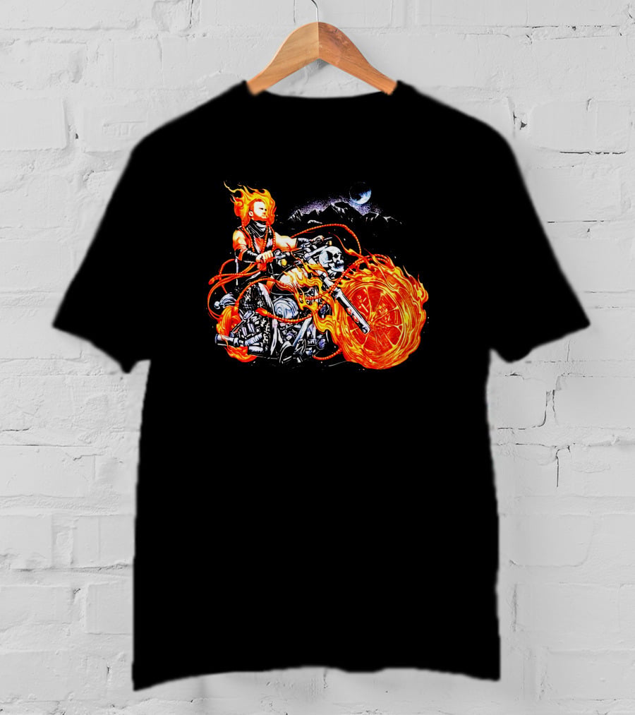 Hangman Adam Page Ghost Rider Flaming Motorcycle Mattmac1012 T-Shirt