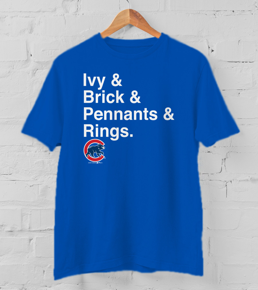 Ivy Brick Pennants Rings Cubs T-Shirt