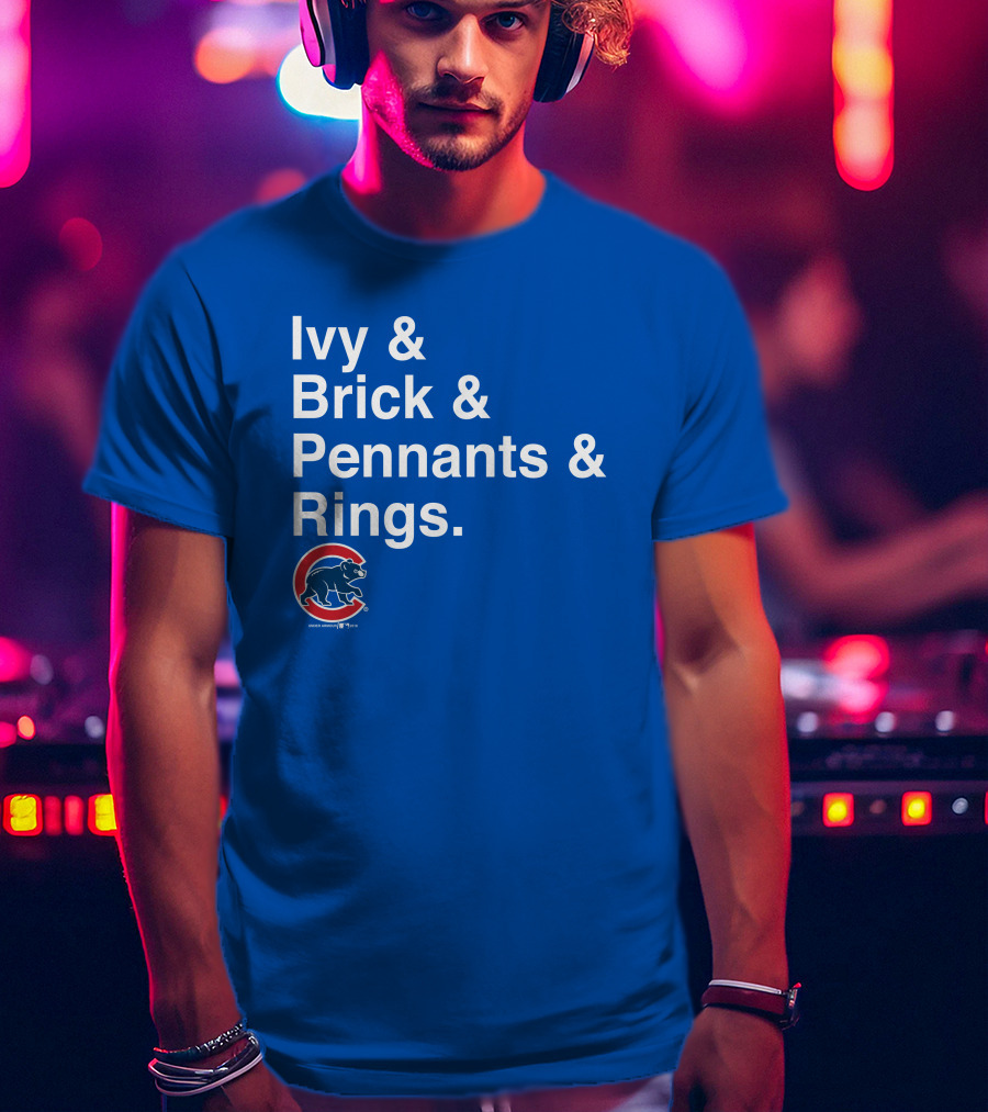 Ivy Brick Pennants Rings Cubs T-Shirt