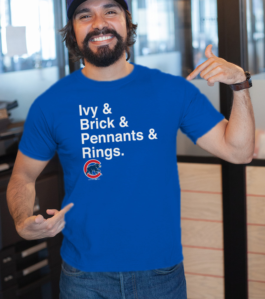 Ivy Brick Pennants Rings Cubs T-Shirt