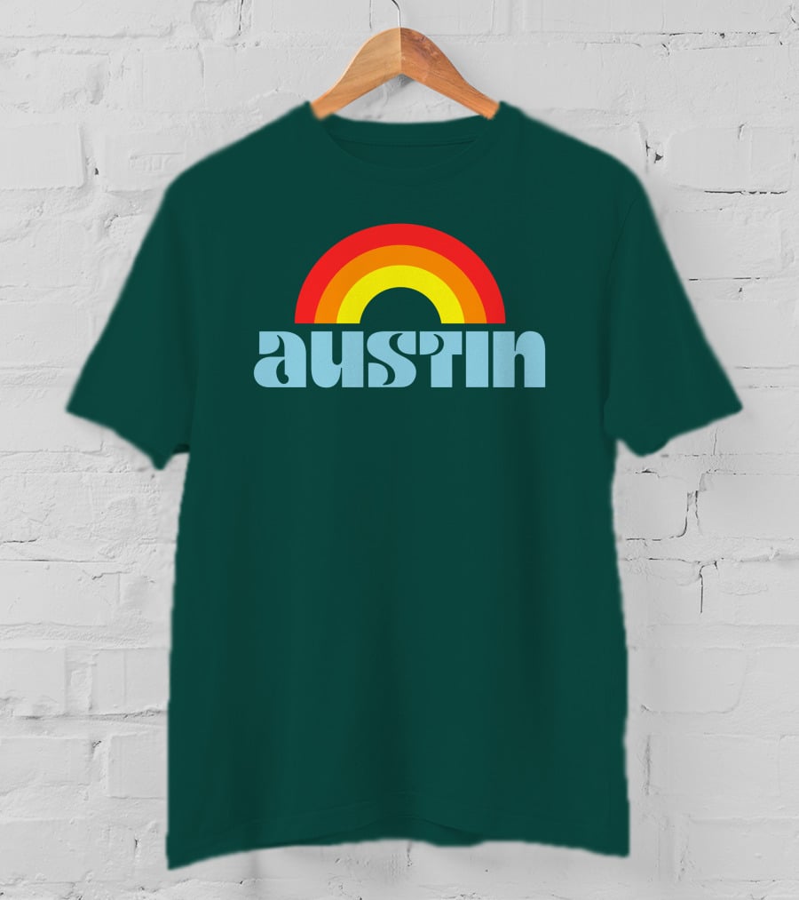 Austin Pride Rainbow Retro T-Shirt