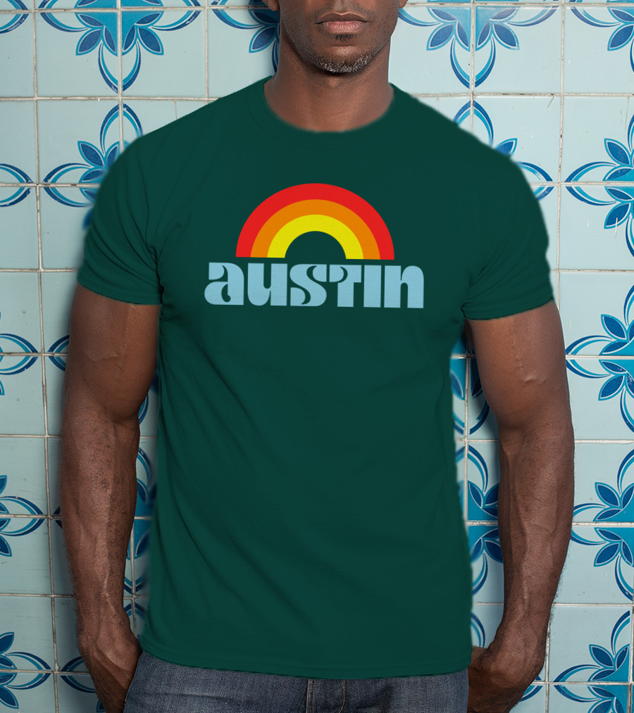 Austin Pride Rainbow Retro T-Shirt
