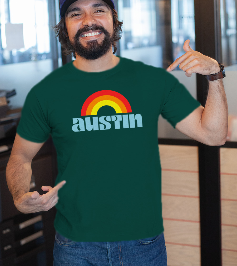 Austin Pride Rainbow Retro T-Shirt